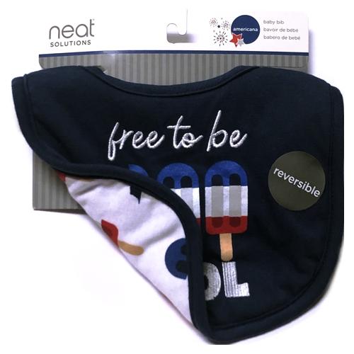 Neat Solutions Reversible Baby Bib - Select Style (1 Count) Red, White & Blue