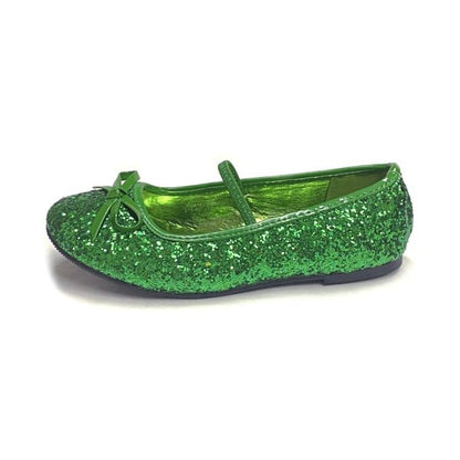1031 Glitter Ballet Slipper Shoes - Green Glitter (Childrens Size S - 11/12) Style No. 013-Ballet-G - $5 Outlet