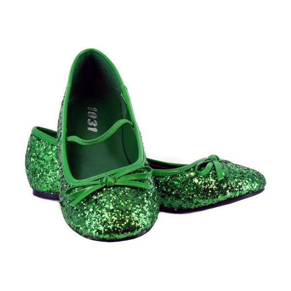 1031 Glitter Ballet Slipper Shoes - Green Glitter (Childrens Size S - 11/12) Style No. 013-Ballet-G - $5 Outlet