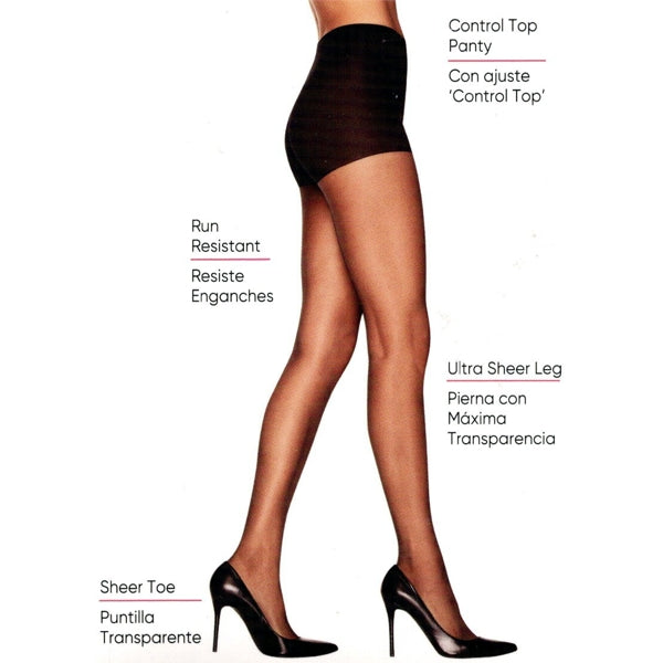 L'eggs Silken Mist Ultra Sheer Run Resistant Control Top Pantyhose Size B - Nude (2 Pair Pack)