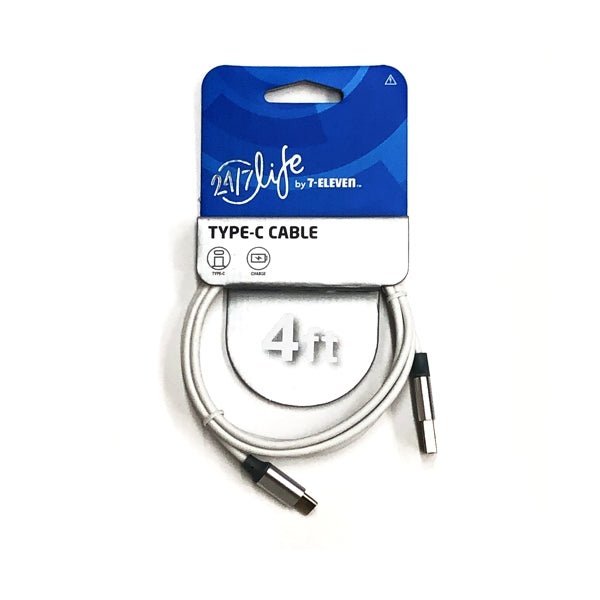 24/7 Life USB Type C Connector Charging Cable Cord for Smart Phones (4 ft.) Select Color - DollarFanatic.com