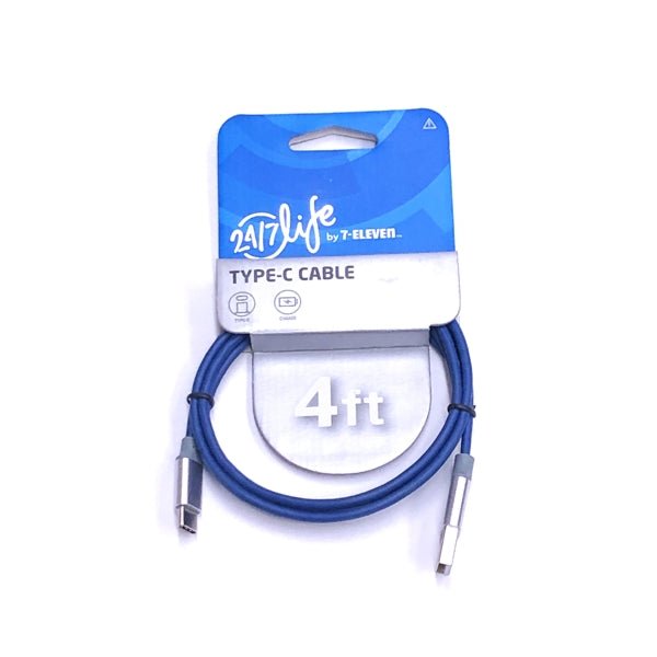 24/7 Life USB Type C Connector Charging Cable Cord for Smart Phones (4 ft.) Select Color - DollarFanatic.com