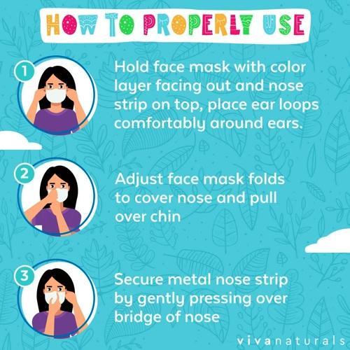 (50 Pack) Viva Naturals Kids 4-Ply Disposable Face Mask with Ear Loops - Black - DollarFanatic.com