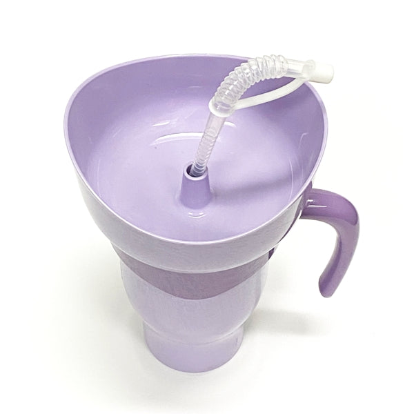 Ankyo Jumbo 2-in-1 Snack Tumbler with Straw and Bowl - Purple (Holds 32.5 fl. oz./2 Cups of Snacks)