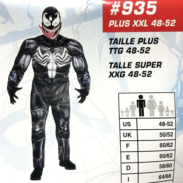 Amscan Venom with Muscles Adult Costume - #935 (Adult Size - XXL 48/52) - Dollar Fanatic