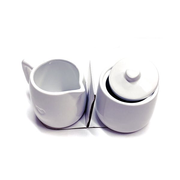 Ankyo Ceramic Cream and Sugar Set - White/Heart (2 - Piece Set) - Dollar Fanatic