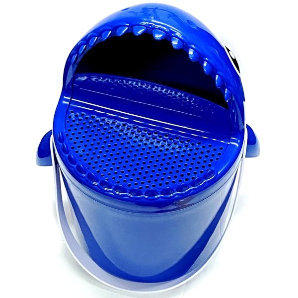 Ankyo Shark Jumbo Plastic Beach Bucket Set - Blue (7 - Piece Set) Includes Bucket, Sand Molds, Rake, Shovel for Fun Beach Play - Dollar Fanatic