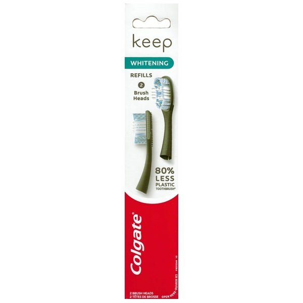 Colgate Keep Whitening Tooth Brush Head Refills - Infinity Blue (2 Pack) - Dollar Fanatic