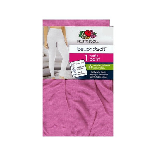 Fruit of the Loom Women's BeyondSoft Thermal Long Waffle Pants - Pink Berry (S 4-6) - $5 Outlet