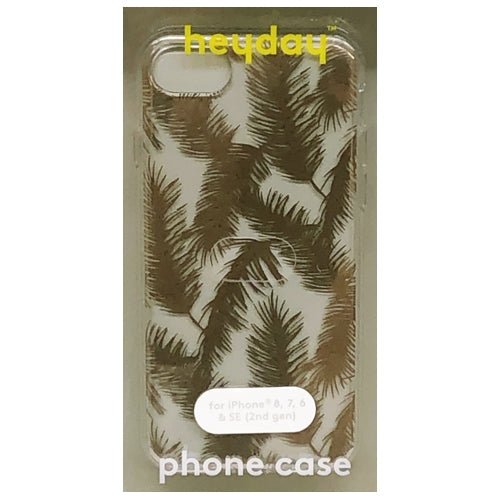 HeyDay iPhone Clear Hard Shell Case with Rubber Bumpers - Bronze Feathers (For iPhone 8) Also fits iPhone 6, 7, SE (2nd Gen) - $5 Outlet