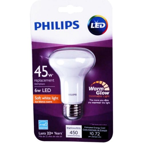 Philips 6W LED Indoor R20 Flood Dimmable Light Bulb - Soft White (1 Count) 45W Replacement - $5 Outlet