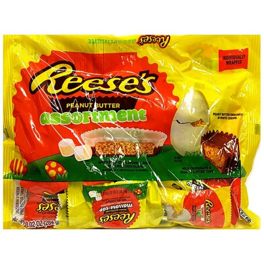 Reese's Peanut Butter Cup Assortment Party Pack - Peanut Butter Cup Miniatures, Mallow-Top Cups & White Creme Eggs (Net wt. 10.02 oz. Bag) - $5 Outlet