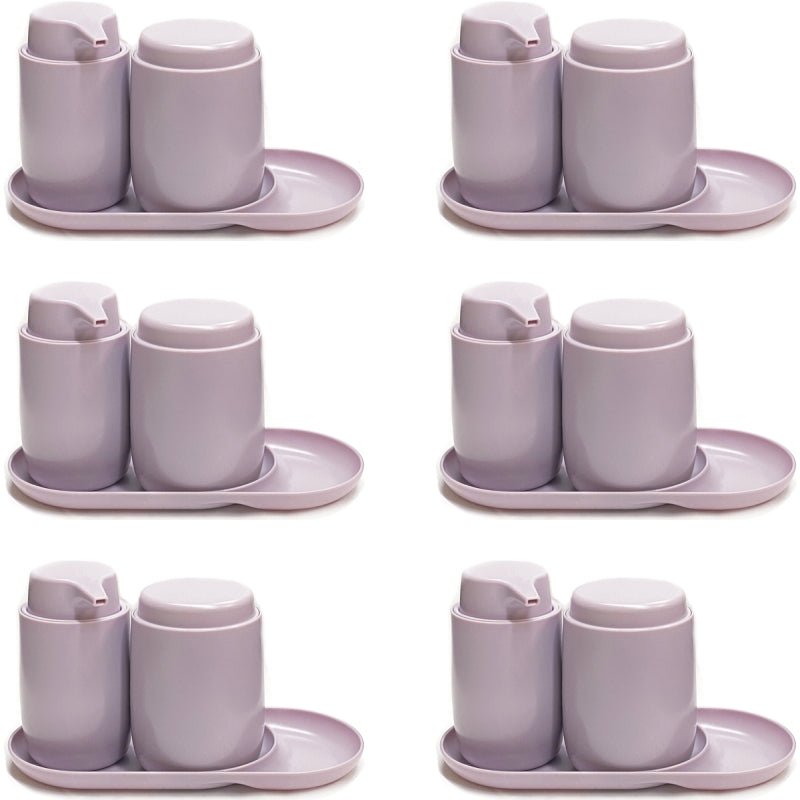 Room Essentials Hand Soap Pump Dispenser/Canister and Tray Bathroom Accessory Set - Matte Lavender (3 - Piece Set) - Dollar Fanatic