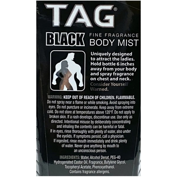 Tag Black Fine Fragrance Body Mist Spray - Midnight (Net 8 fl. oz.) - Dollar Fanatic