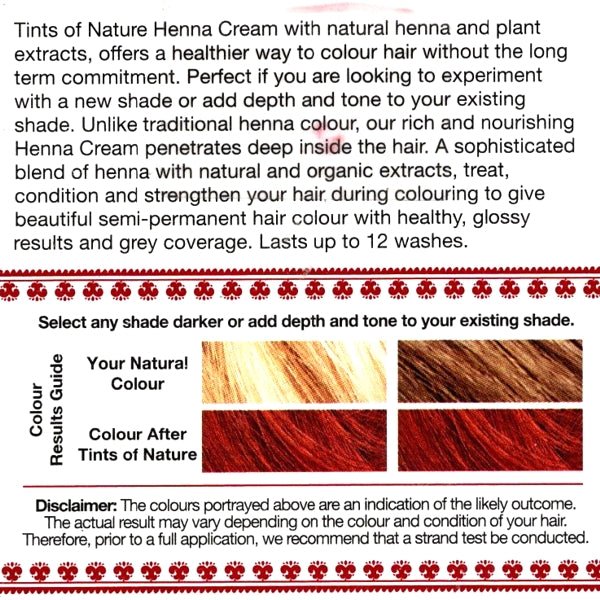 Tint of Nature Henna Cream Rich Conditioning Semi - Permanent Hair Color - Red (Net 2.46 fl. oz.) Vegan, Lasts up to 12 Washes - Dollar Fanatic