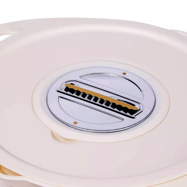 Vivitar Food Prep Mixing Bowl with Interchangeable Grater and Slicing Attachments - Tan (4 - Piece Set) Perfect for Preparing Meals - Dollar Fanatic