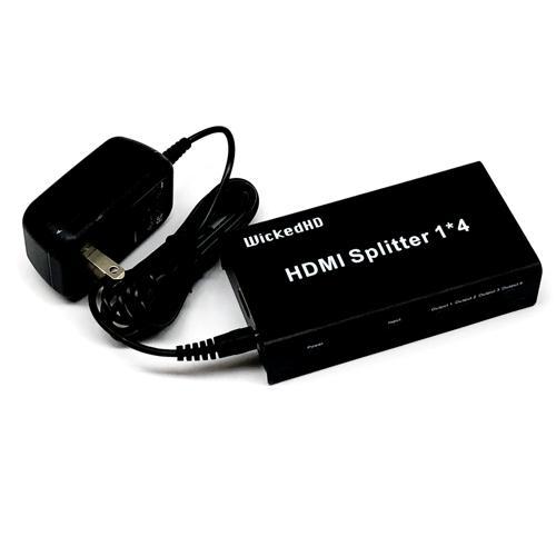 WickedHD HDMI Splitter 1 x 4 Port Full HD 1080 with 3D Support (Ver. 1.4) - DollarFanatic.com