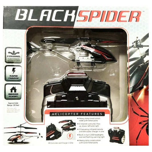 Black Spider Wireless Rechargeable Indoor Micro Helicopter (For Ages 9+) Battery Operated - $5 Outlet