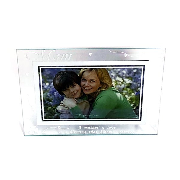 EDA Mother's Love Glass Picture Frame - Clear/Silver Accents (Holds 6" x 4" Picture) Select Design - $5 Outlet