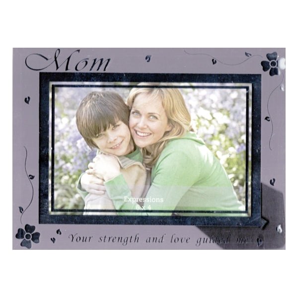 EDA Mother's Love Glass Picture Frame - Clear/Silver Accents (Holds 6" x 4" Picture) Select Design - $5 Outlet