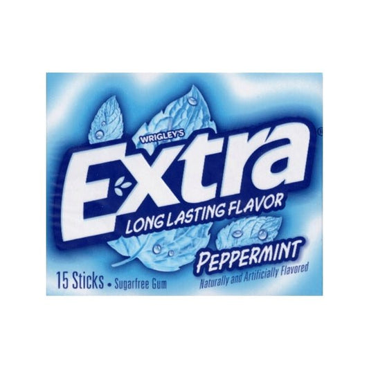 Extra Sugar Free Gum - Peppermint (15 Sticks) Long Lasting Flavor - $5 Outlet