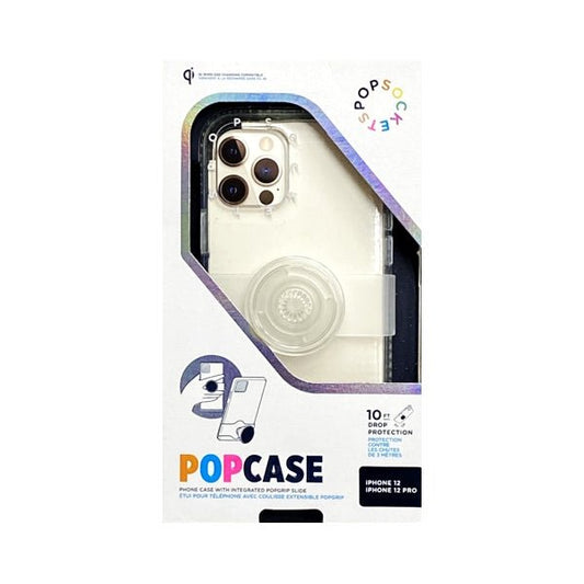 PopSocket iPhone 12/12 Pro PopCase Protective Phone Case with Integrated PopGrip Slide - Clear (Fits iPhone 12/12 Pro) - $5 Outlet