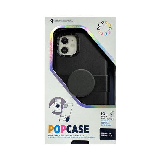 PopSockets iPhone 11 PopCase Protective Phone Case with Integrated PopGrip Slide - Matte Black (Fits iPhone 11 and iPhone XR) - $5 Outlet