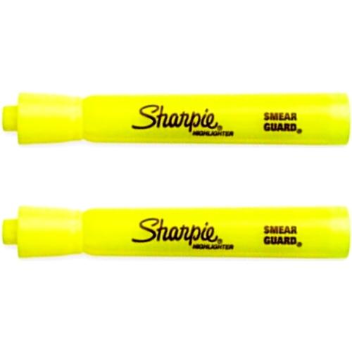 Sharpie Broad Chisel Tip Yellow Highlighter Markers (2 Pack) - DollarFanatic.com