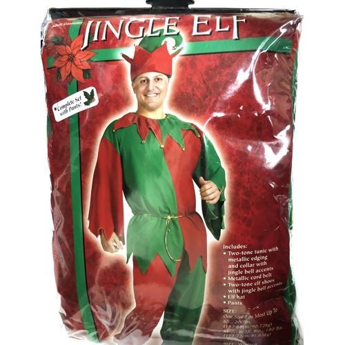 Christmas Jingle Elf Adult Holiday Party Costume with Free Local Delivery in Champaign & Vermilion County IL.