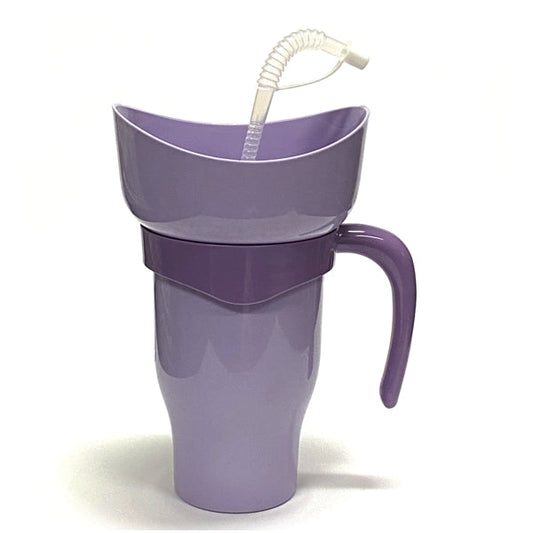 Ankyo Jumbo 2-in-1 Snack Tumbler with Straw and Bowl - Purple (Holds 32.5 fl. oz./2 Cups of Snacks)