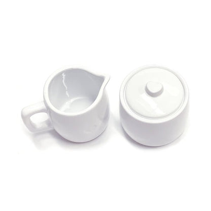 Ankyo Ceramic Cream and Sugar Set - White/Heart (2 - Piece Set) - Dollar Fanatic