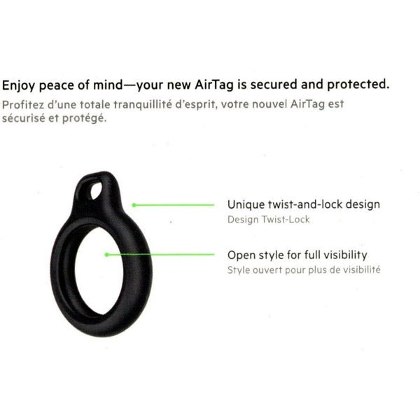 Belkin Key Ring Protective Case Holder for AirTag - Black (4 Pack) - Dollar Fanatic