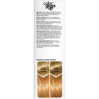 Clairol Color Gloss Up Instant Toning Gloss Kit (Toasted Almond Blonde) Vegan, Silicone Free Formula - $5 Outlet