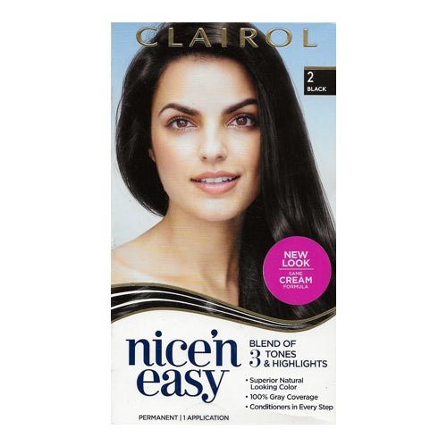Clairol Nice 'n Easy Hair Color Permanent Kit (2 Black) 100% Gray Coverage - $5 Outlet