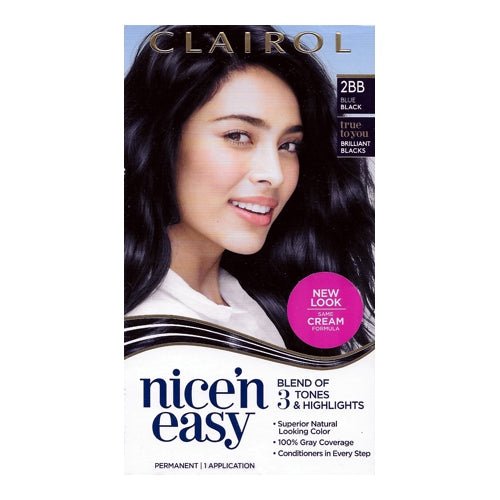 Clairol Nice 'n Easy Hair Color Permanent Kit (2BB Blue Black) 100% Gray Coverage - $5 Outlet