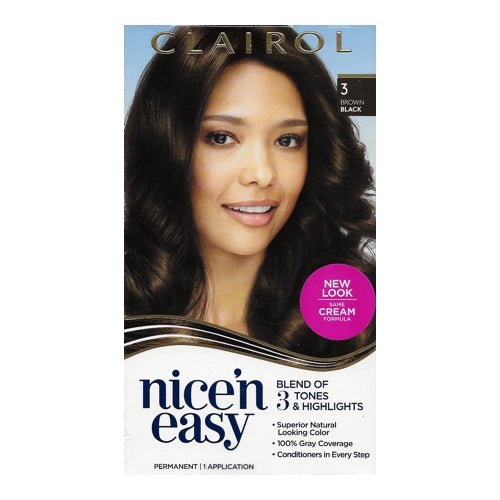 Clairol Nice 'n Easy Hair Color Permanent Kit (3 Brown Black) 100% Gray Coverage - $5 Outlet