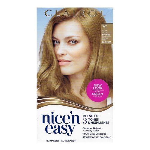 Clairol Nice 'n Easy Hair Color Permanent Kit (7C Dark Cool Blonde) 100% Gray Coverage - $5 Outlet