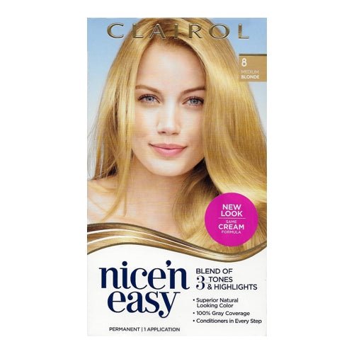 Clairol Nice 'n Easy Hair Color Permanent Kit (8 Medium Blonde) 100% Gray Coverage - $5 Outlet