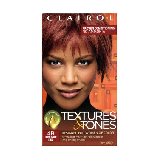 Clairol Textures & Tones Permanent Hair Color Kit (4R Red Hot Red) Ammonia-Free Long Lasting Color - $5 Outlet