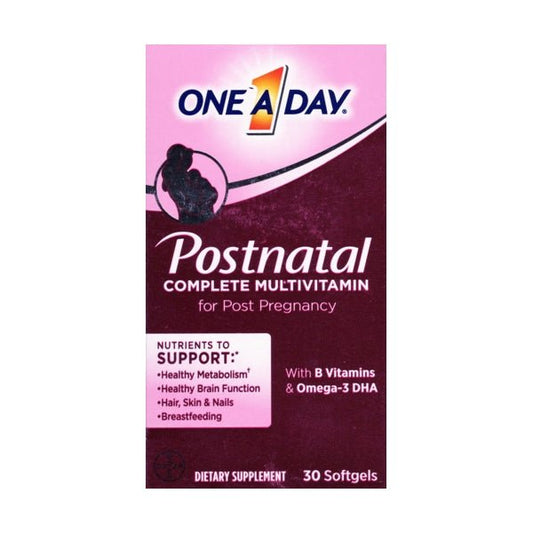 Clearance - One A Day Womens Postnatal Complete Multivitamins for Post Pregnancy (30 Softgels) Best By Date 10/2023 - $5 Outlet