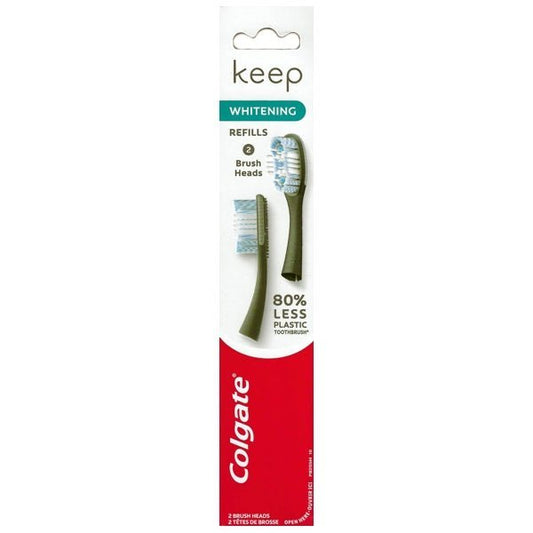 Colgate Keep Whitening Tooth Brush Head Refills - Infinity Blue (2 Pack) - Dollar Fanatic