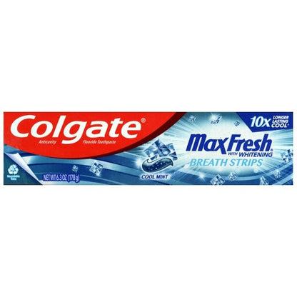 Colgate Max Fresh Whitening Fluoride Toothpaste with Breath Strips - Cool Mint (Net Wt. 6.3 oz.) - $5 Outlet