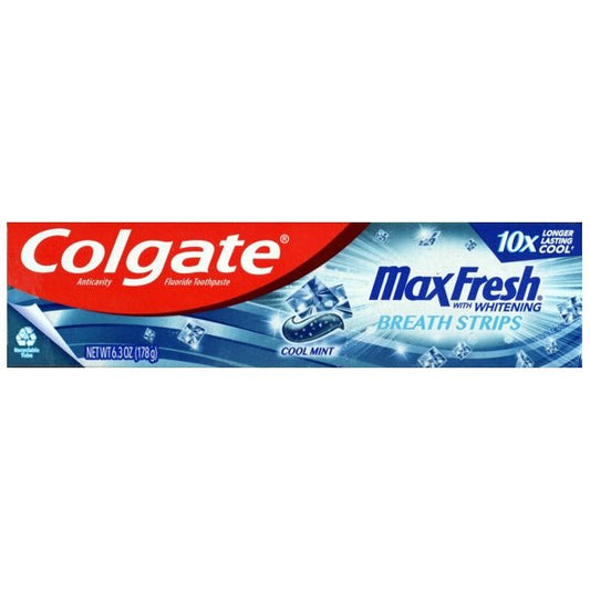 Colgate Max Fresh Whitening Fluoride Toothpaste with Breath Strips - Cool Mint (Net Wt. 6.3 oz.) - $5 Outlet