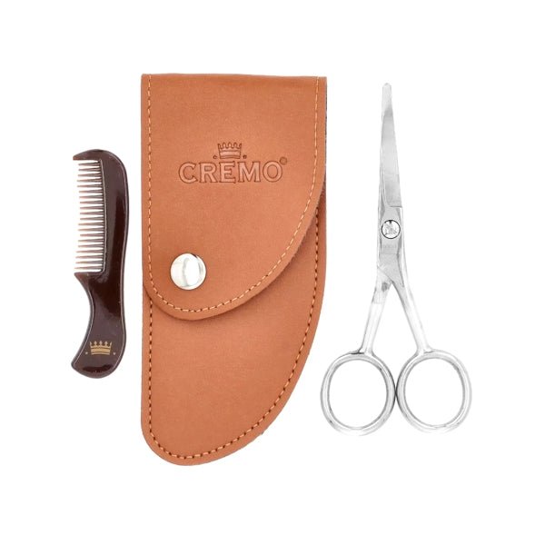 Cremo Beard Shears with Mini Comb and Case (3 - Piece Set) High Quality Stainless Steel - Dollar Fanatic