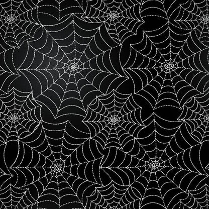 David Textiles Spider Web Black Cotton Fabric - 1 Yard Pre - Cut (36" x 44") 100% Cotton - Dollar Fanatic