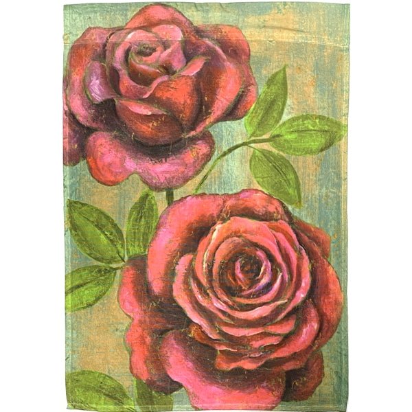 Encore Decorative Garden Flag - Red Roses (12.5" x 18") Double - Sided - Dollar Fanatic