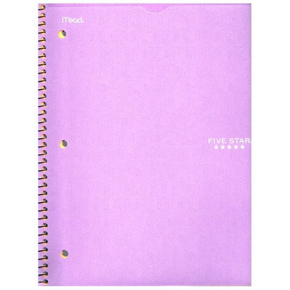 Five Star 1 - Subject College Ruled 8.5" x 11" Customizable Cover Spiral Notebook (100 Sheets) Select Color - Dollar Fanatic