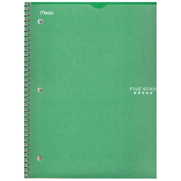 Five Star 1-Subject College Ruled 8.5" x 11" Customizable Cover Spiral Notebook (100 Sheets) Select Color - $5 Outlet
