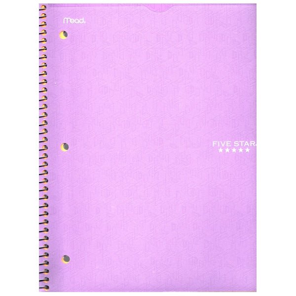 Five Star 3-Subject College Ruled 8.5" x 11" Customizable Cover Spiral Notebook (150 Sheets) Select Color - $5 Outlet