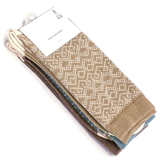 Goodfellow Men's Argyle Stripes Knit Crew Style Socks - Tan, Blue, Brown (3 Pair) - $5 Outlet